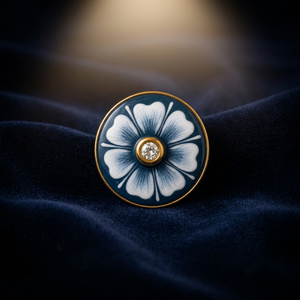 Botones de Lujo Personalizados de Latón Hechos a Mano con Esmalte Meenakari de Jaipur, Flor Azul y Cristal Polki para Hombre, Ideales para Aniversarios y Bodas - Product Image 6