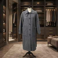 Manteau long en cachemire doux au toucher avec ceinture latérale discrète, coupe oversize pour femme, idéal pour les tenues superposées d'automne
