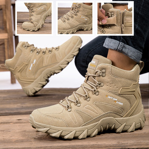 Bottes de randonnée Kaiyan pour hommes, en daim noir, doublure en mesh, semelle intermédiaire en EVA, bout fermé, semelle extérieure en caoutchouc, respirantes, toutes saisons, chaussures d'extérieur - Product Image 3