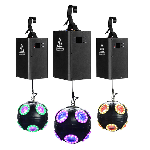 Xlighting 260W Kinetic Football Light 28cm Dmx 512 RGBW LED Winch System Lights for Stage Club Bar DJ Disco Xmas Events