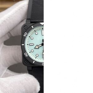Reloj de Buceo Cuadrado Negro con Esfera Azul Claro, Reloj Automático para Hombre Resistente al Agua 100M con Correa de Goma - Product Image 1
