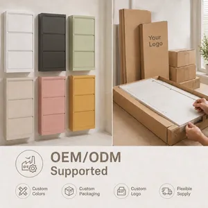 ASSOC - Mueble <span class=keywords><strong>Zapatero</strong></span> Metálico Ultra Delgado de Fábrica, Antimoho, Ahorra Espacio, Organizador de Zapatos, Estante de Acero Montado en Pared para Entrada - Product Image 6