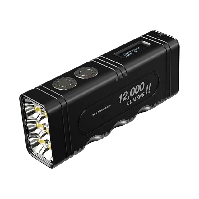 Tm12k 12,000-lumen Tactical Ultra-Bright Aluminum Alloy Flashlight Portable IP68 Waterproof USB-C Charging for Outdoor