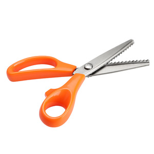 Tijeras de sastre de acero inoxidable en forma de V, color negro y naranja, tijeras manuales versátiles para cortar telas, para uso en costura y manualidades - Product Image 5