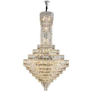 Gran luz colgante vestíbulo del hotel loft apartamento moderno grande largo K9 candelabros de cristal - Product Image 6