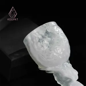 Energia di fabbrica di cristallo scolpito a mano gemma di meditazione luce fluorite tazza per il dono di guarigione