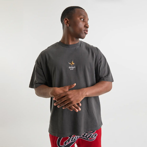 Nouveau T-shirt Oversize Homme 100% Coton Été, Personnalisable OEM, Brodé, Lavé aux Enzymes, Motif Uni, Respirant - Product Image 3