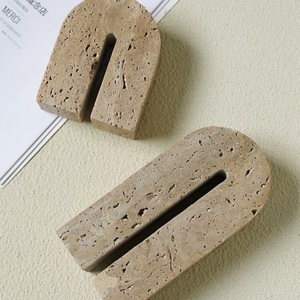 Adorno de Arco de Travertino Natural Grabado, Estilo Art <span class=keywords><strong>Deco</strong></span> Moderno y Lujoso de Stonekocc, para Hogar, Oficina, Escritorio o Mesa - Product Image 2
