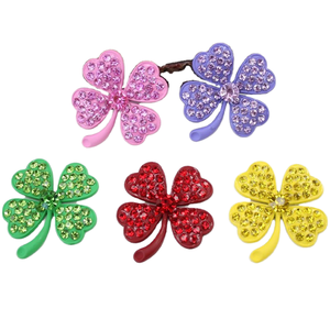 Dijes de Cristal con Forma de Trébol de Cuatro Hojas con Diamantes y Cuentas Metálicas, Diseño Nuevo <span class=keywords><strong>2025</strong></span>, para Decorar Fundas de Teléfono Móvil - Product Image 1
