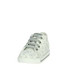 Scarpe da ginnastica Falcotto per bambina, bianche e argento, in tela con motivo a cuori, per neonati - Product Image 6