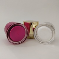 Pot cosmétique transparent en acrylique avec couvercle à vis 15g/30g/50g format voyage pour crème visage, crème contour des yeux, poudre libre et rouge à lèvres – En stock
