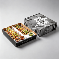 Boîte à emporter personnalisée pour empanadas avec compartiment pour sauce, en carton jetable, pour la restauration rapide, emballage pour dumplings à emporter