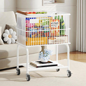 Con maniglia in legno ruote cucina frutta verdura organizzare cesto 2 livelli di soggiorno carrello a <span class=keywords><strong>terra</strong></span> scaffale per Snack carrello - Product Image 1