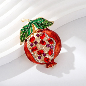 Broche de moda con diseño de <span class=keywords><strong>granada</strong></span> para mujer, accesorio de pin para traje con motivos de plantas - Product Image 1