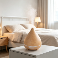 Diffuseur ultrasonique à texture bois, veilleuse LED, humidificateur d'huiles essentielles pour salon et bureau – Meilleures ventes