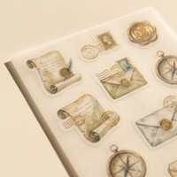 Feuilles d'autocollants en vélin translucide personnalisées, style sceau de cire antique avec feuille d'or bronze, fabriquées sur mesure par Design
