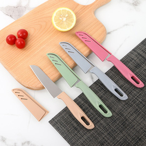 Ensemble de couteaux à fruits en acier inoxydable, 6 pièces, couteau de cuisine polyvalent pour peler et couper les fruits avec des poignées colorées - Product Image 2