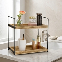 Plateau de rangement en bois multifonctionnel moderne et écologique, mobile et durable, pour cuisine et salle de bain, organisateur sur pied en bois, vente en gros