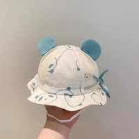 Sombrero de Sol con Protección UV, Transpirable, Estampado, Bonito, de Algodón, para Verano, Unisex, para Bebés, Recién Nacidos, con Orejas de Panda