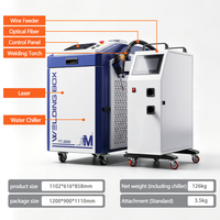 Machine de soudage laser à fibre portative 1500W, refroidie par eau, 4 en 1, soudeuse de métaux, système laser continu pour la fabrication de tôles
