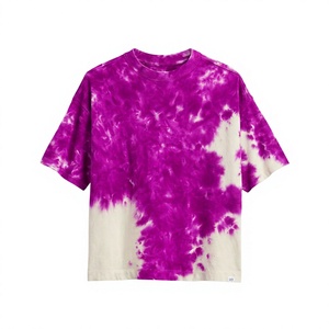 Camiseta Casual de Manga Corta para Hombre, Corte Regular, Tie-Dye a Rayas, Tejido de Algodón/Fibra de Bambú, Transpirable, Cuello Redondo, 180g - Product Image 3
