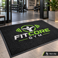 Tapis d'entrée commercial robuste HM personnalisé, moderne, lavable, en nylon, avec logo imprimé et dos antidérapant en caoutchouc