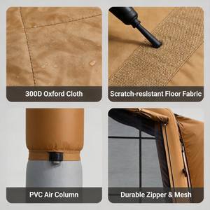 Tente <span class=keywords><strong>de</strong></span> camping gonflable rapide en 1,5 min, 3-<span class=keywords><strong>4</strong></span> personnes, imperméable 3000 mm, <span class=keywords><strong>4</strong></span> saisons, 1 chambre, 1 salon, avec pompe 800W - Product Image 4