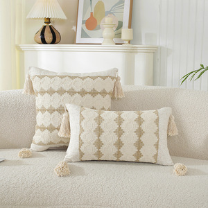 Housse de <span class=keywords><strong>coussin</strong></span> brodée jacquard style bohème haut de gamme, <span class=keywords><strong>multicolore</strong></span>, décorative, pour la maison, l'hôtel, le canapé, la chambre, la chaise - Product Image 2