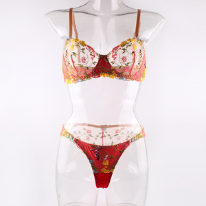 Ensemble <span class=keywords><strong>de</strong></span> lingerie sexy en dentelle brodée <span class=keywords><strong>de</strong></span> fleurs pour femme, style jardin, sous-vêtements fantaisie Victoria Secret - Product Image 6