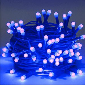 Guirlande solaire à LED de 12 m avec 100 diodes, indice d'étanchéité IP44 - Plusieurs couleurs, idéale pour la décoration extérieure - Product Image 3