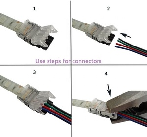 LED tira conector 4 Pin LED conector resistente al agua 5050 LED de luz de tira-tira de conexión rápida - Product Image 4