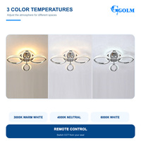 Plafonnier LED circulaire moderne 90W avec anneau SMD2835 en fer PS, télécommande, 3000K 4000K 6000K, CRI80, 80LM par anneau LED