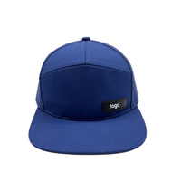 Casquette de course 6 panneaux en nylon imperméable à séchage rapide, personnalisable avec logo en cuir, pour l'extérieur