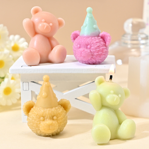 DM1086 3D Goodbye Little Bear vela moldes DIY cumpleaños sombrero oso resina <span class=keywords><strong>Chocolate</strong></span> hornear silicona <span class=keywords><strong>molde</strong></span> <span class=keywords><strong>para</strong></span> decoración del hogar - Product Image 2
