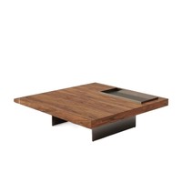 Ensemble de tables basses modernes en bois massif de style nordique italien pour salon, mobilier de maison, design rond, luxe léger