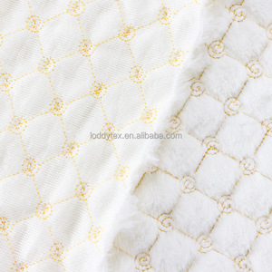 豪華ふわふわ超ソフト100%ポリエステル織物ブランケットロングプラッシュキルティングフェイクラビットファー生地ガーメントバッグ女の子用 - Product Image 3