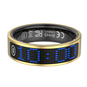 Умное кольцо-трекер сенсорного управления для отслеживания сна, водонепроницаемое (IP68), из нержавеющей стали, с ресурсом батареи 5-7 дней, LED-дисплей, новое, черное - Product Image 3