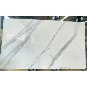 Dalle de marbre blanc Calacatta italien, poli naturel, plan de travail, dessus de vanité pour la conception de cuisine moderne - Product Image 4