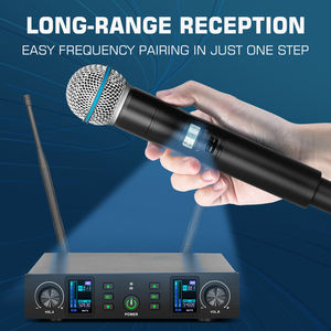 Micrófono Inalámbrico Cardioide de Condensador Profesional DX11 con Reducción de Ruido y Construcción Metálica para Karaoke de 2 Canales - Product Image 3