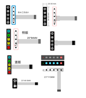 Nouveau clavier à membrane 2 touches avec deux interrupteurs à LED rétroéclairés ; Prototype de panneau frontal PC/PET, fabrication sur mesure
