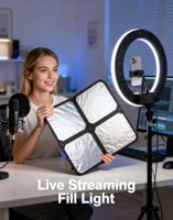 Réflecteur photographique 5-en-1 en nylon de 110 cm, diffuseur de lumière, panneau réfléchissant multi-disques pliable pour studio portable