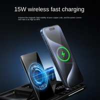 Chargeur sans fil multifonctionnel magnétique 15W QC3.0 Écouteurs Charge rapide Support pliable Horloge Type-C ABS Matériel Usine CE
