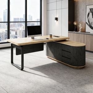 โต๊ะทำงานผู้บริหารสุดหรูทันสมัยสำหรับโฮมออฟฟิศ โต๊ะคอมพิวเตอร์ดีไซน์ทันสมัยพร้อมลิ้นชัก เหมาะสำหรับผู้บริหาร ซีอีโอ ครอบครัว ใช้เรียน ทำงาน เล่นเกม - Product Image 6