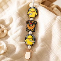 Perles en silicone amusantes Angry Bird, canard, oie, poulet, perles focales humoristiques 26mm, qualité alimentaire pour l'artisanat et la fabrication de bijoux