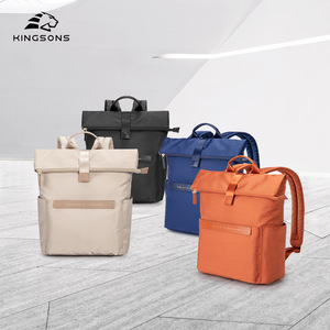 Kingsons Women's <b>Backpack</b> 15 Inches Expandable Zipper Closure Everyday Use Solid Color Student <b>Backpack</b> - Product Image 1