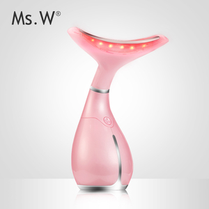 La sra. W nuevo Anti-envejecimiento máquina de elevación de la piel para el cuello iónica cuello vibración delfín masajeador - Product Image 4