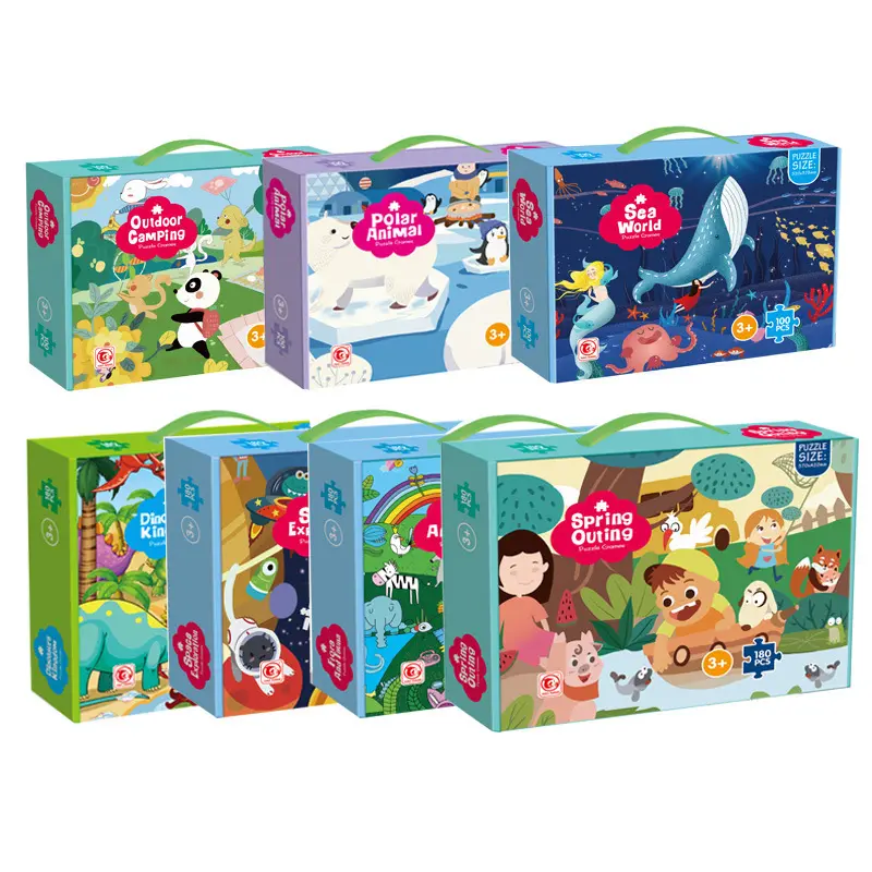 100/pcs animaux de dessin animé enfants dinosaure jurassique espace mer monde Puzzles bébé apprentissage pour enfants jouets jeu éducatif