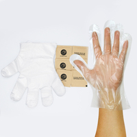 Gants alimentaires de cuisine jetables Offre Spéciale emballage en papier Kraft gants PE emballés individuellement pour Salon de beauté de barbier
