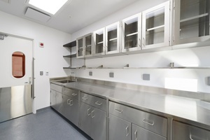 Mesa de laboratorio de acero inoxidable, banco de trabajo resistente a productos químicos, sala limpia, muebles de laboratorio - Product Image 6