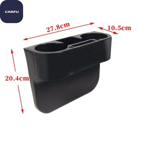Caja de Almacenamiento Interior para Auto, de Plástico ABS Negro, con Portavasos, para Colocar Entre los Asientos, Consola Central, Universal - Product Image 3